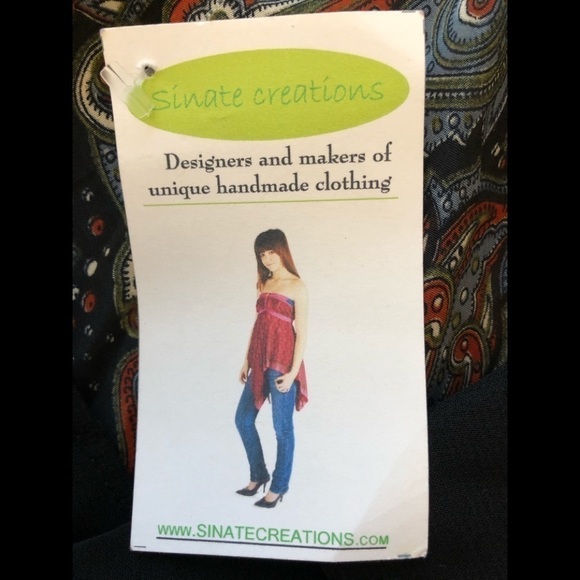 Silk one of a kind versatile wrap around tunic skirt halter top. Boho Paisley - Picture 5 of 14